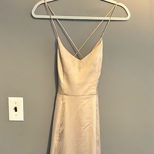 Show Me Tour MuMu Medium Champagne Satin Bridesmaid Dress